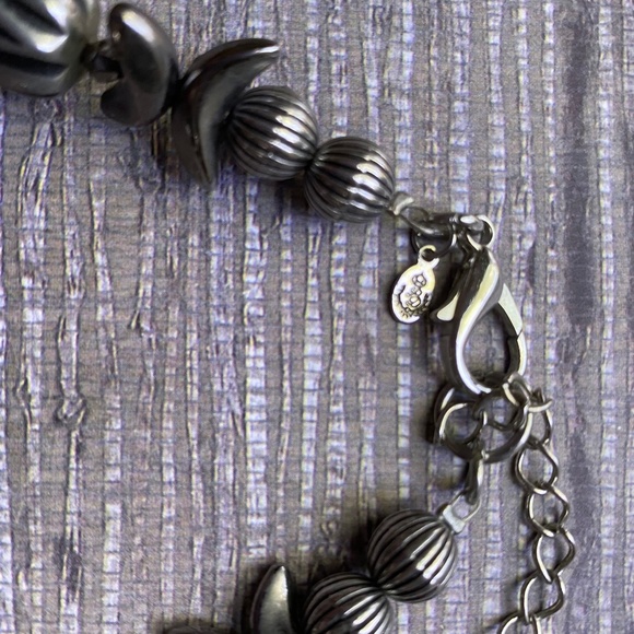 Silver Tone & Black Premier Design Necklace & Lia Sophia Pierced Earrings - Picture 5 of 5